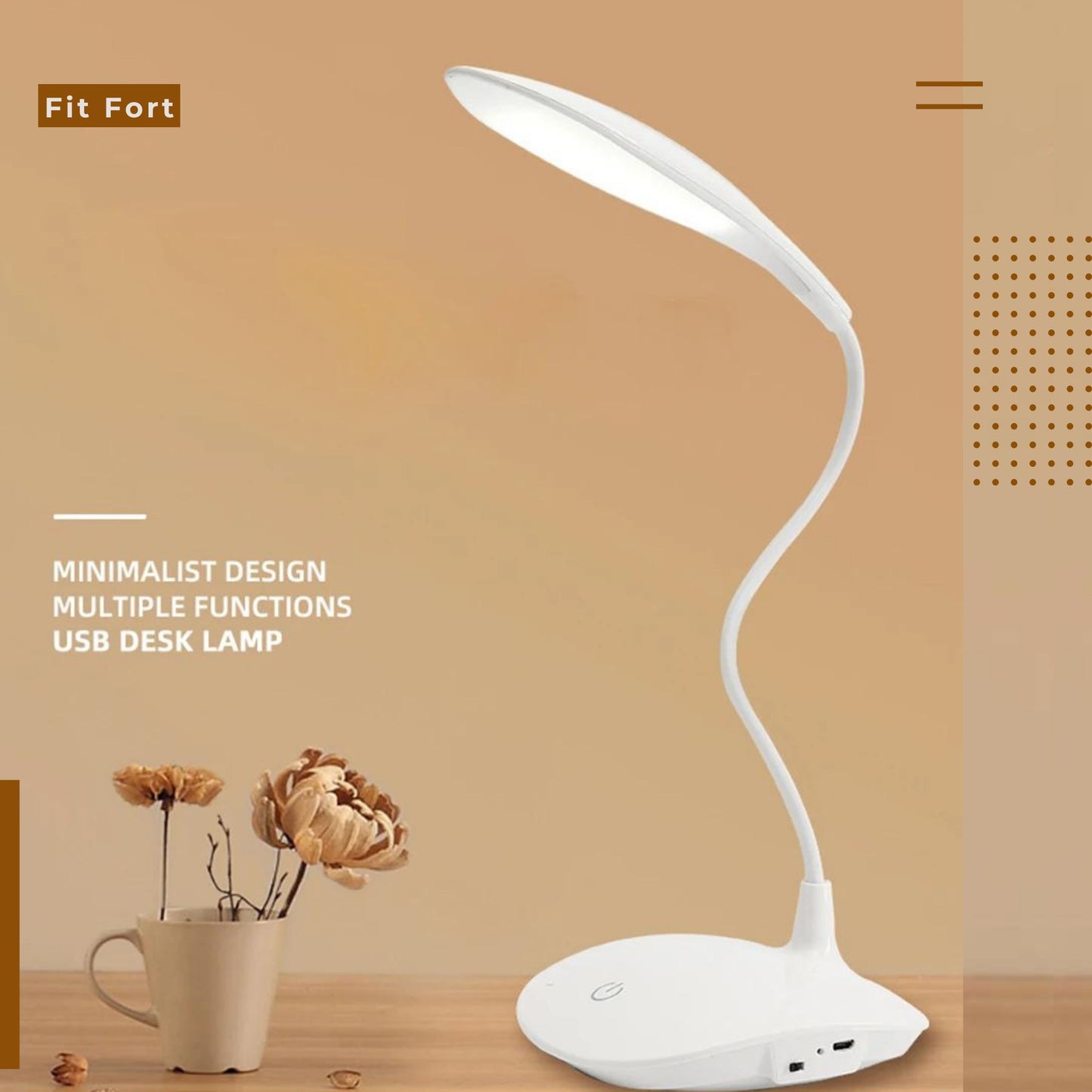 Portable 360° Adjustable LED Desk Lamp with 3 Brightness Levels