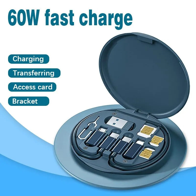 Mini Data Cable Storage Box with 60W Fast Charging Cable