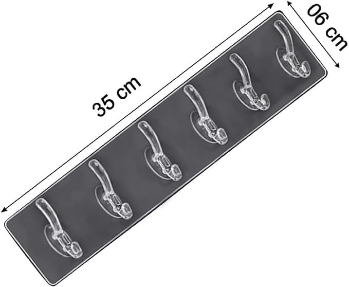 Self-Adhesive Wall Hanger with 6 Hooks