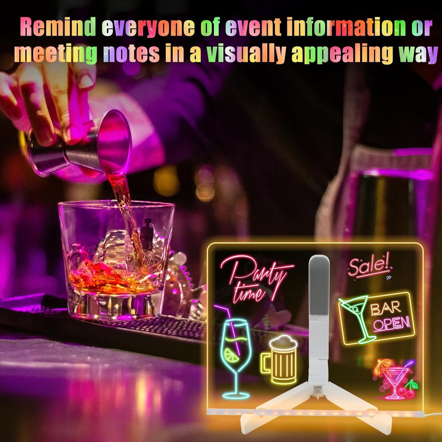 LED Acrylic Note Board with Color Lighting