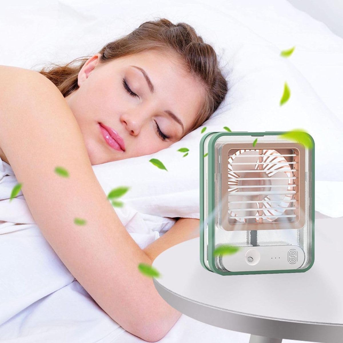 Portable Misting Desk Fan with LED Night Light