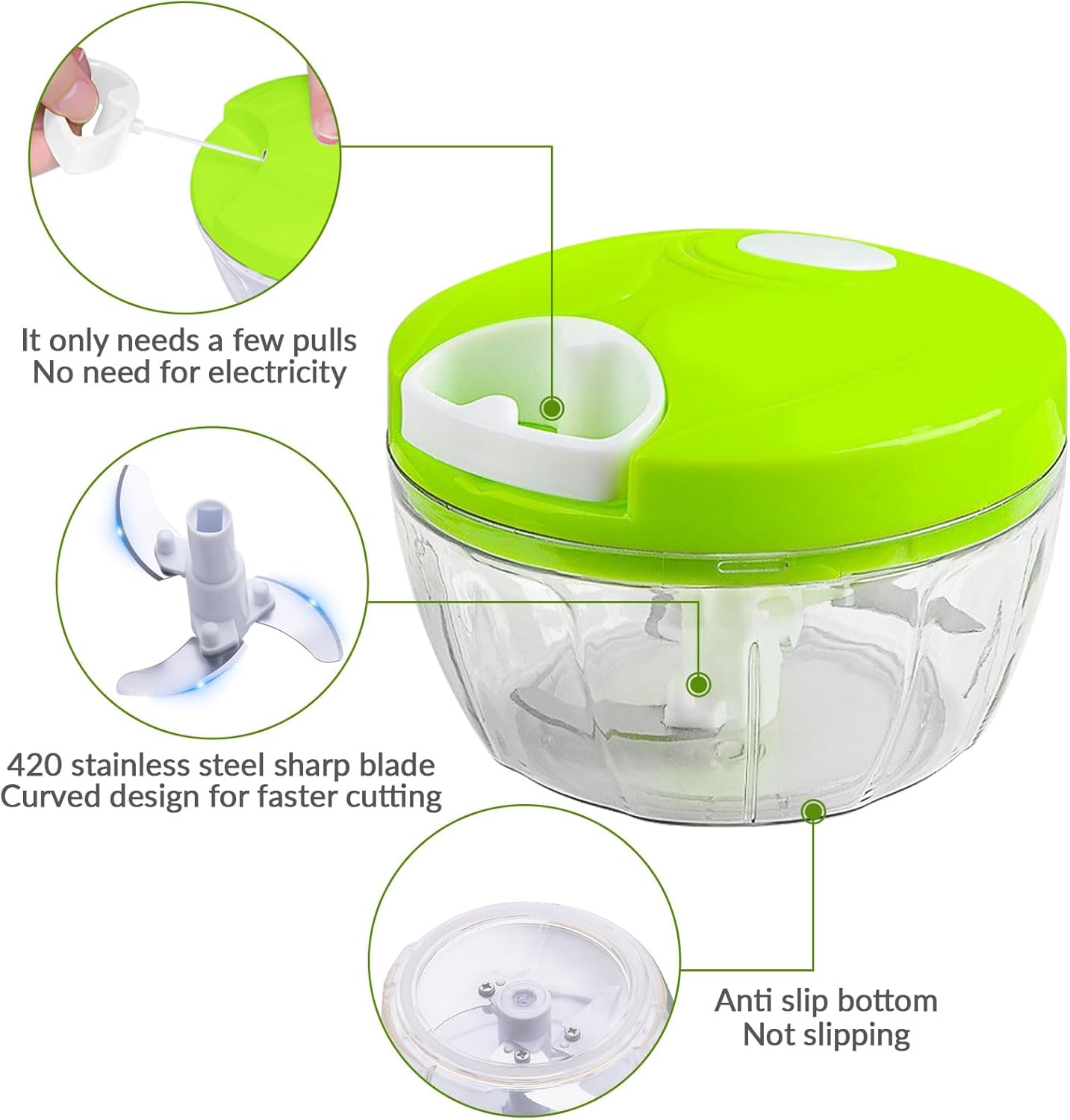 Manual Hand Pull Vegetable Chopper and Food Processor