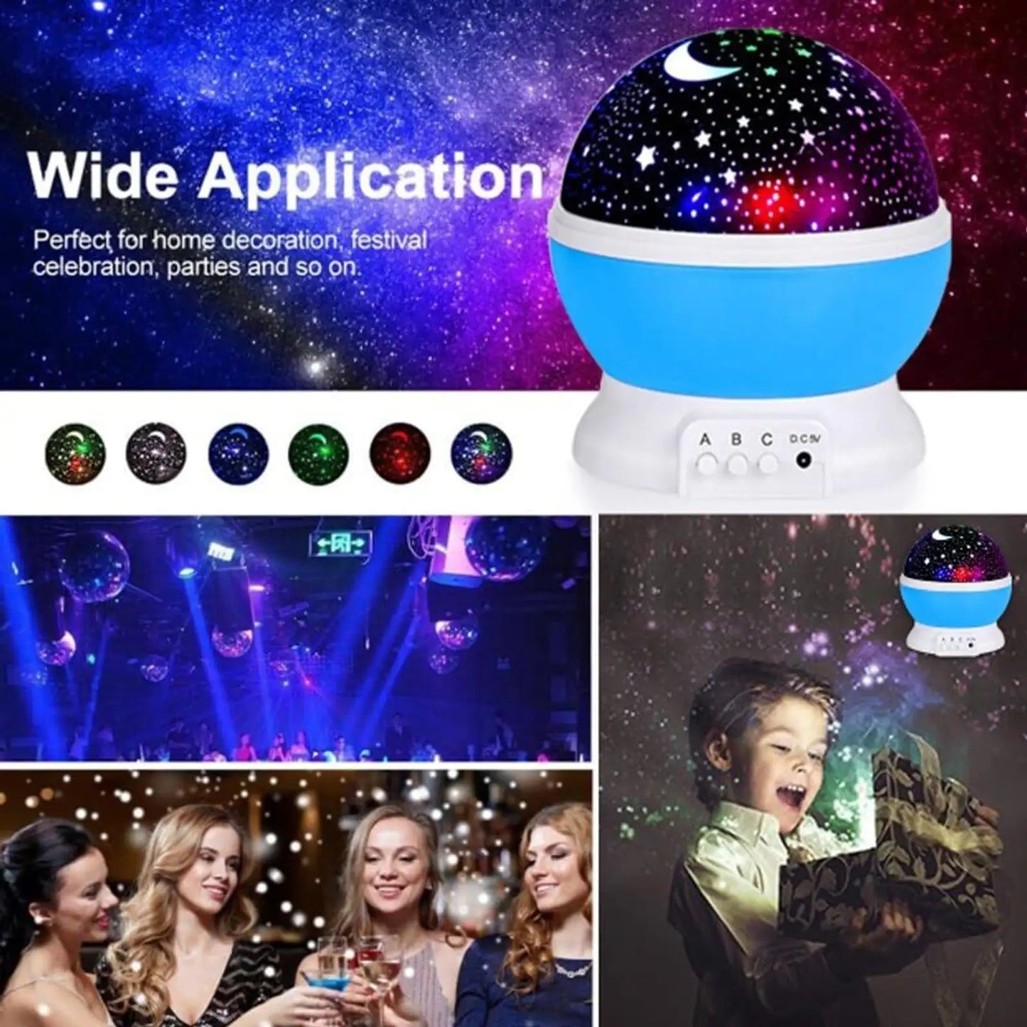 LED Galaxy Moon Lamp Starry Sky Rotating Projection