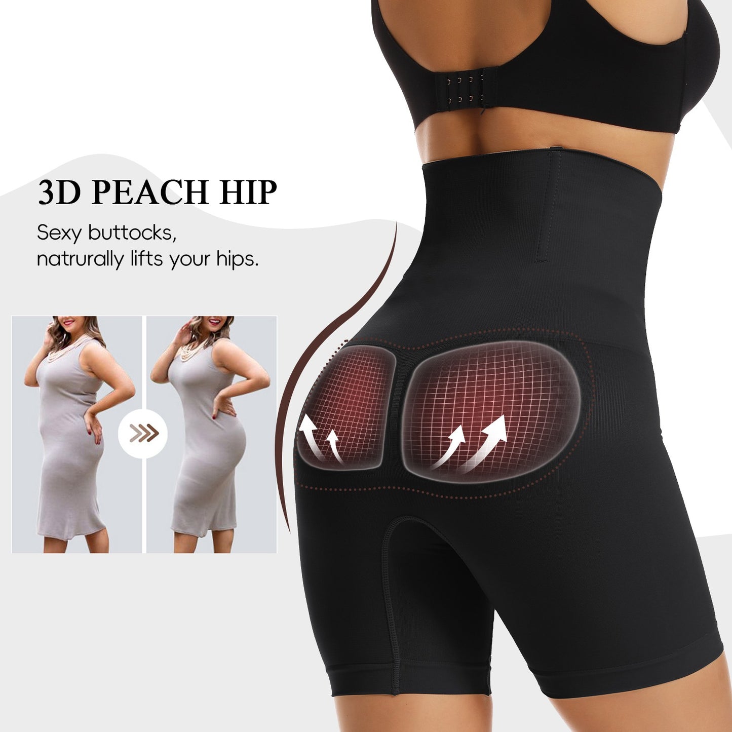 High Waisted Plus Size Shapewear Shorts for Women