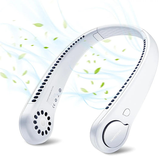 Portable Bladeless Neck Fan, Hands-Free Rechargeable Wearable Personal Fan