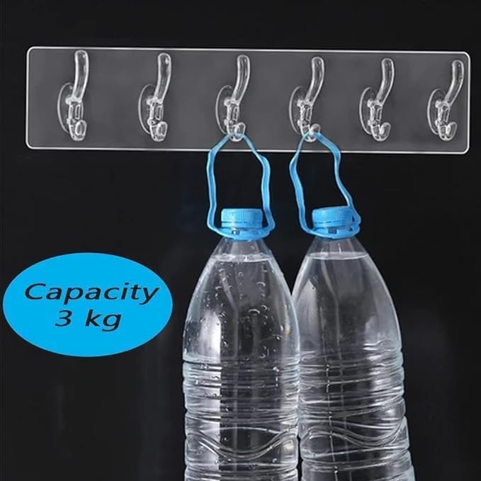 Self-Adhesive Wall Hanger with 6 Hooks