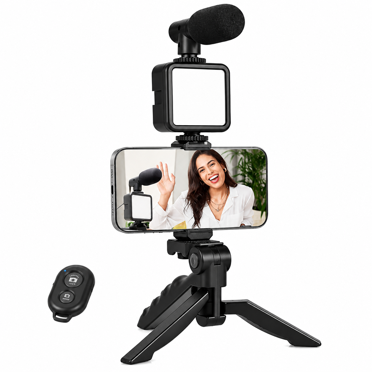 Professional Vlogging Kit with Tripod, Microphone