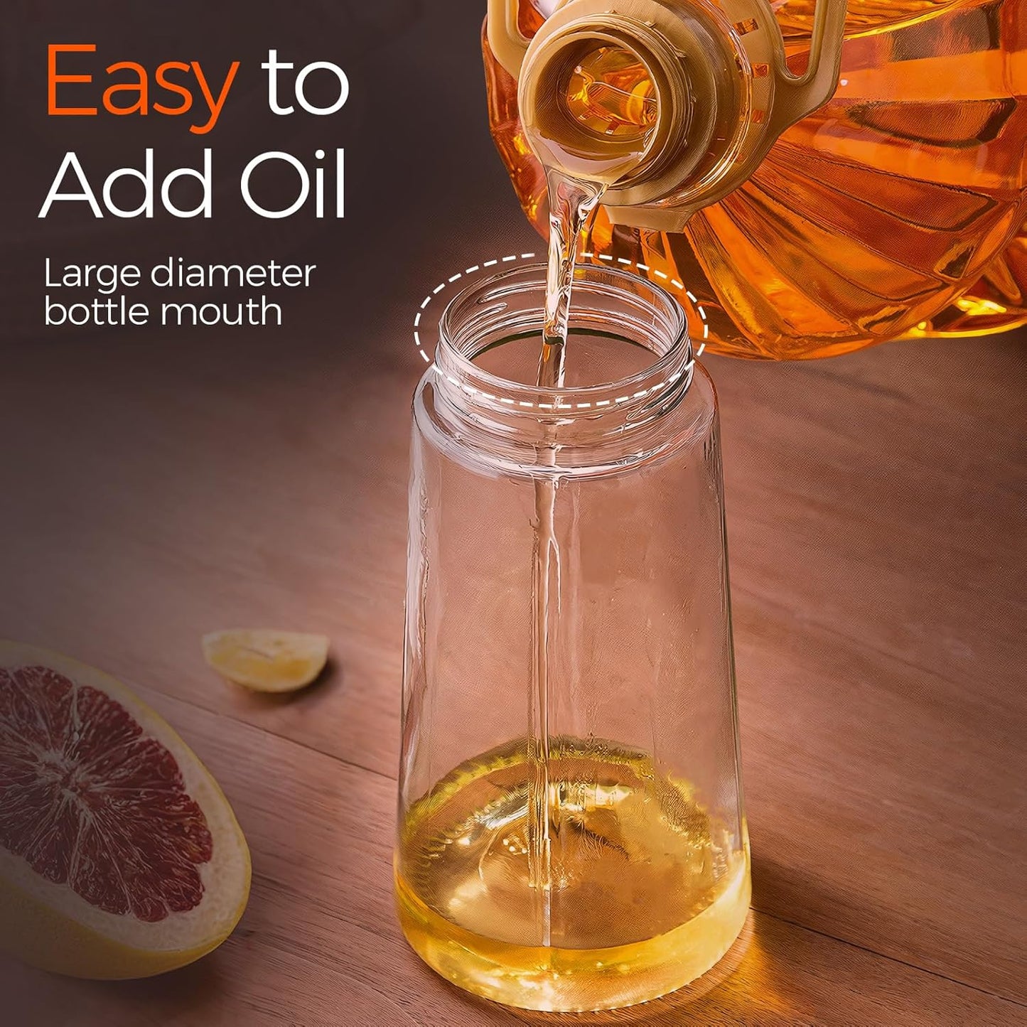 2-in-1 Oil Dispenser & Sprayer Bottle for Kitchen