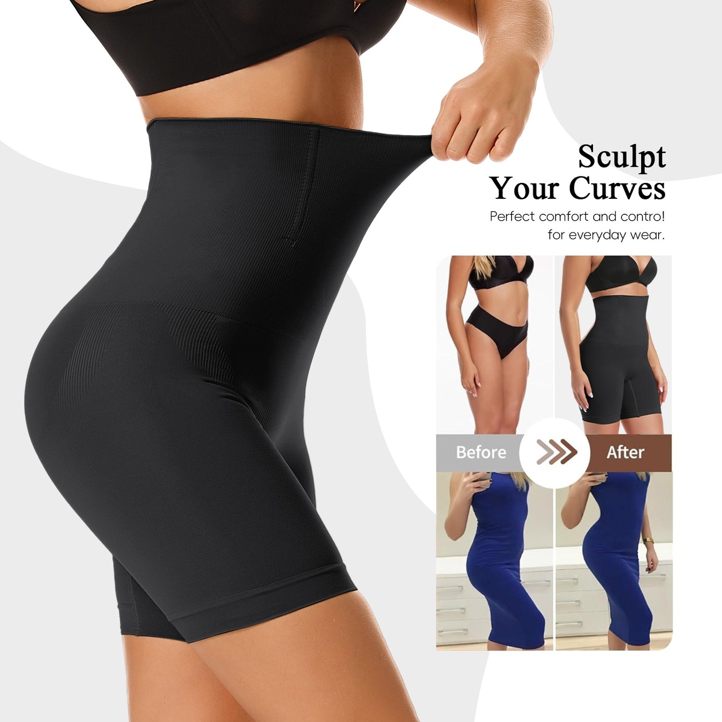High Waisted Plus Size Shapewear Shorts for Women