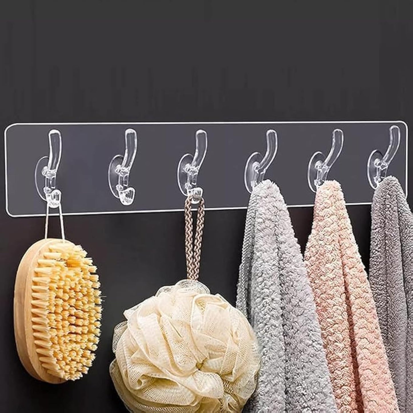Self-Adhesive Wall Hanger with 6 Hooks