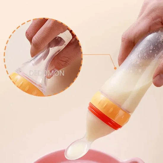 Silicone Baby Spoon Feeder Bottle