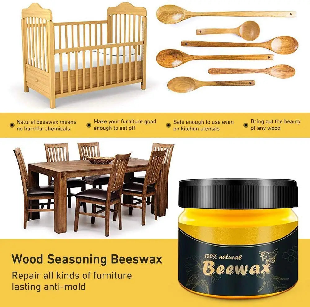 Natural Beeswax Wood Polish & Conditioner for Furniture