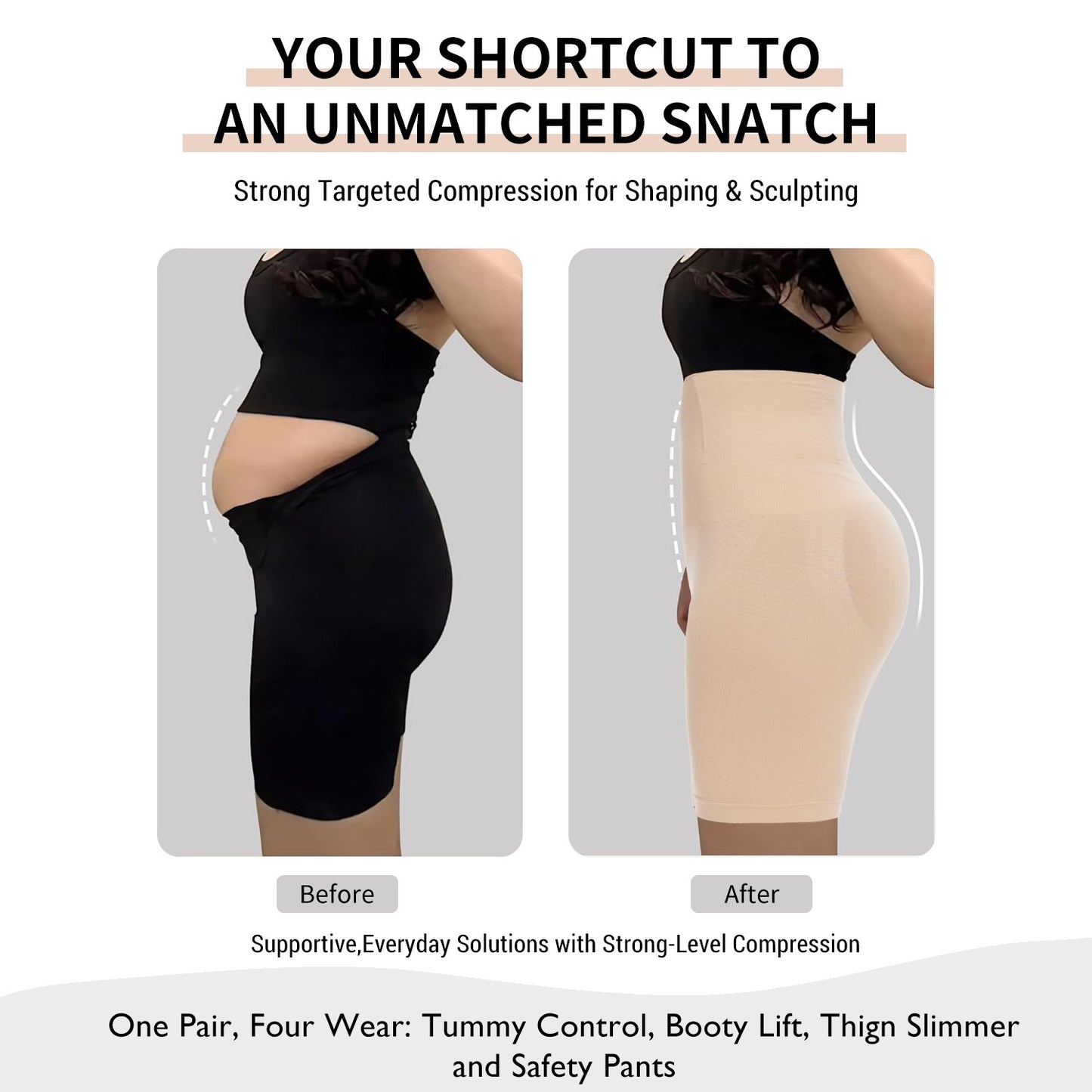 High Waisted Plus Size Shapewear Shorts for Women