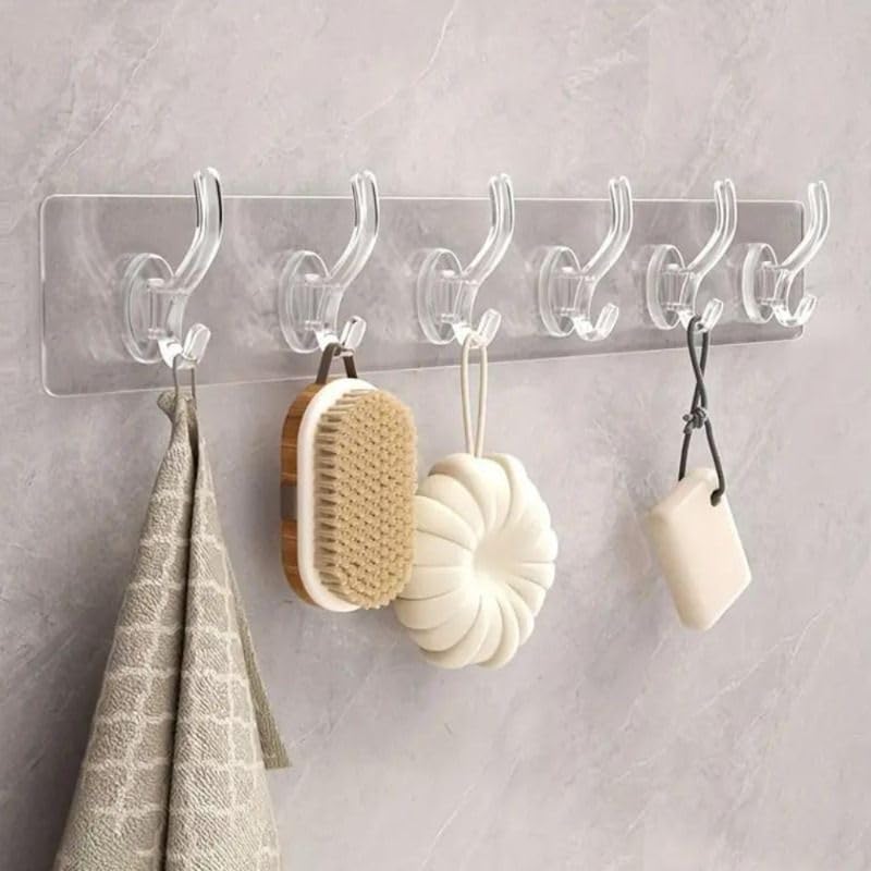 Self-Adhesive Wall Hanger with 6 Hooks