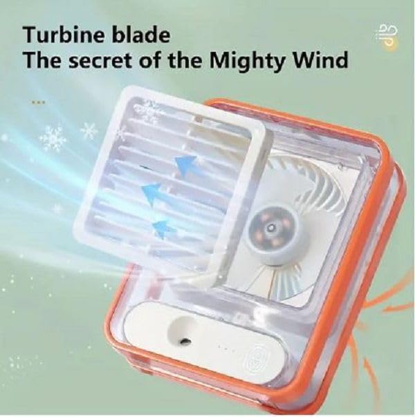 Portable Misting Desk Fan with LED Night Light