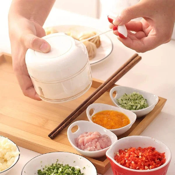Mini Manual Garlic Chopper with Pull String
