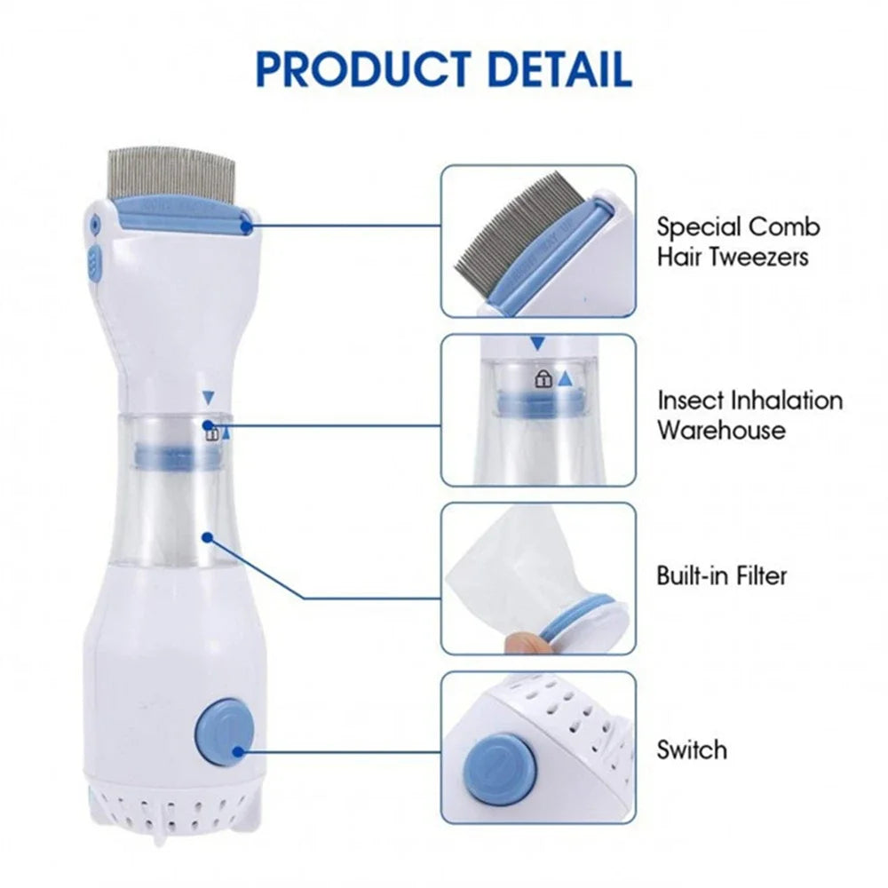 Electronic Hair and Scalp Comb with Disposable Filter System