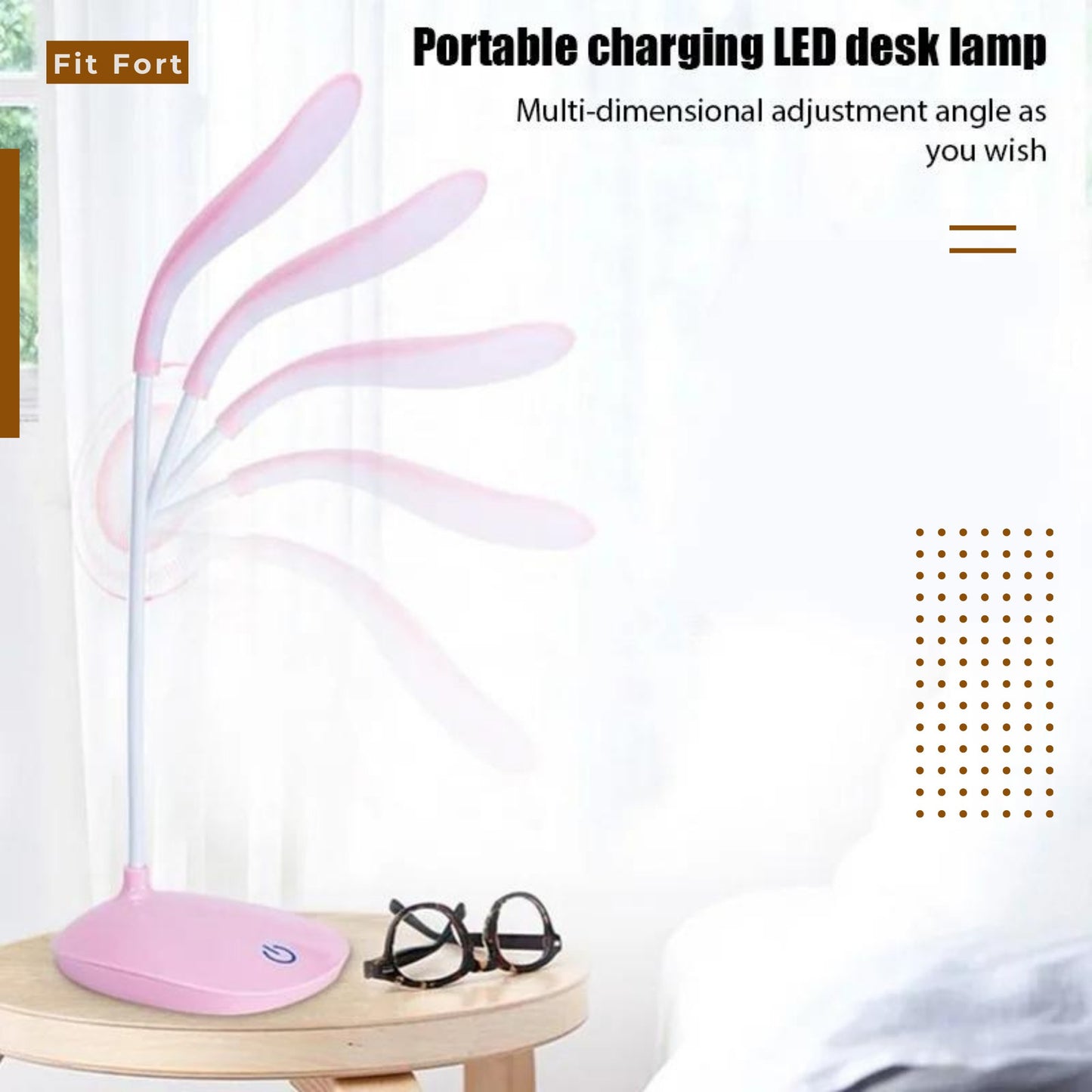 Portable 360° Adjustable LED Desk Lamp with 3 Brightness Levels