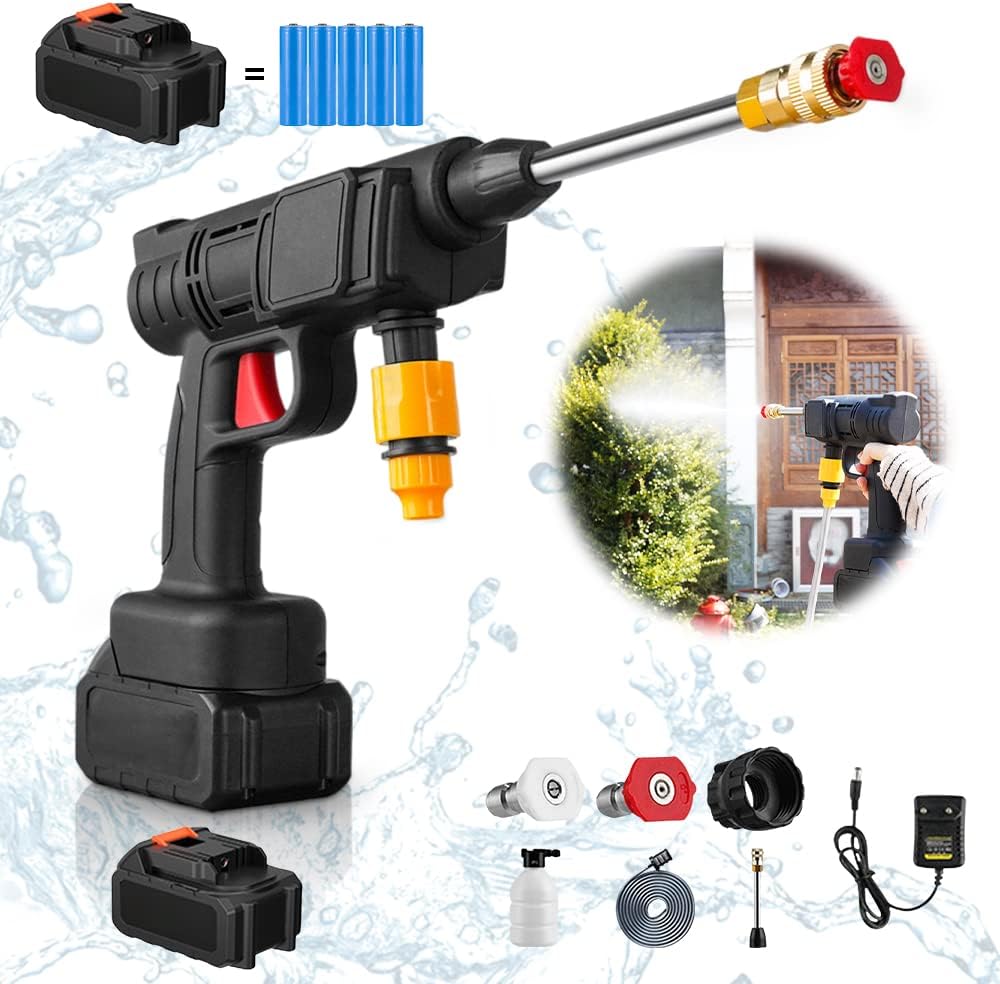 Portable Cordless High Pressure Water Spray Gun with Battery