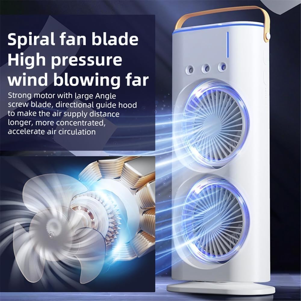 Portable Air Cooler Mini Fan with 3 Mist Spray Modes