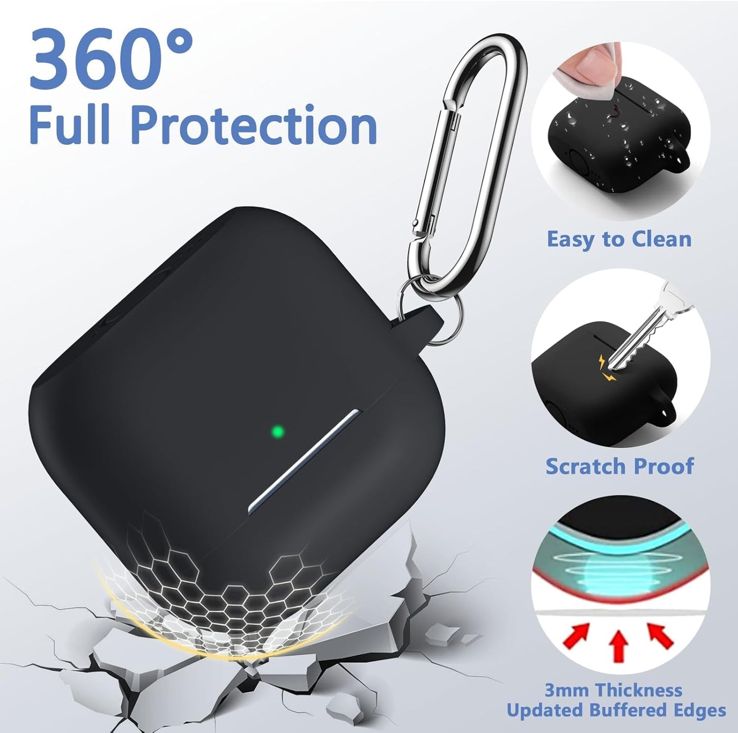 Soft Silicone Earbuds Charging Case Cover