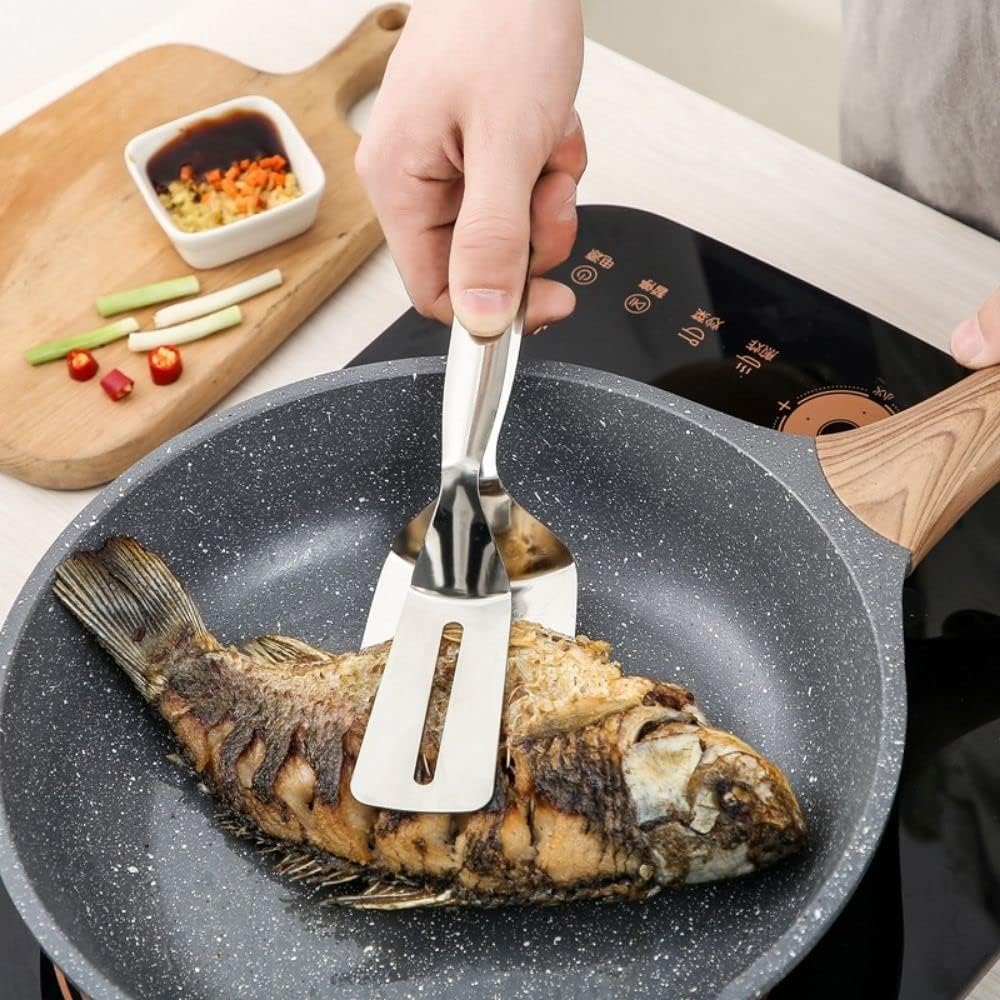 3-in-1 Stainless Steel Cooking Tongs Spatula