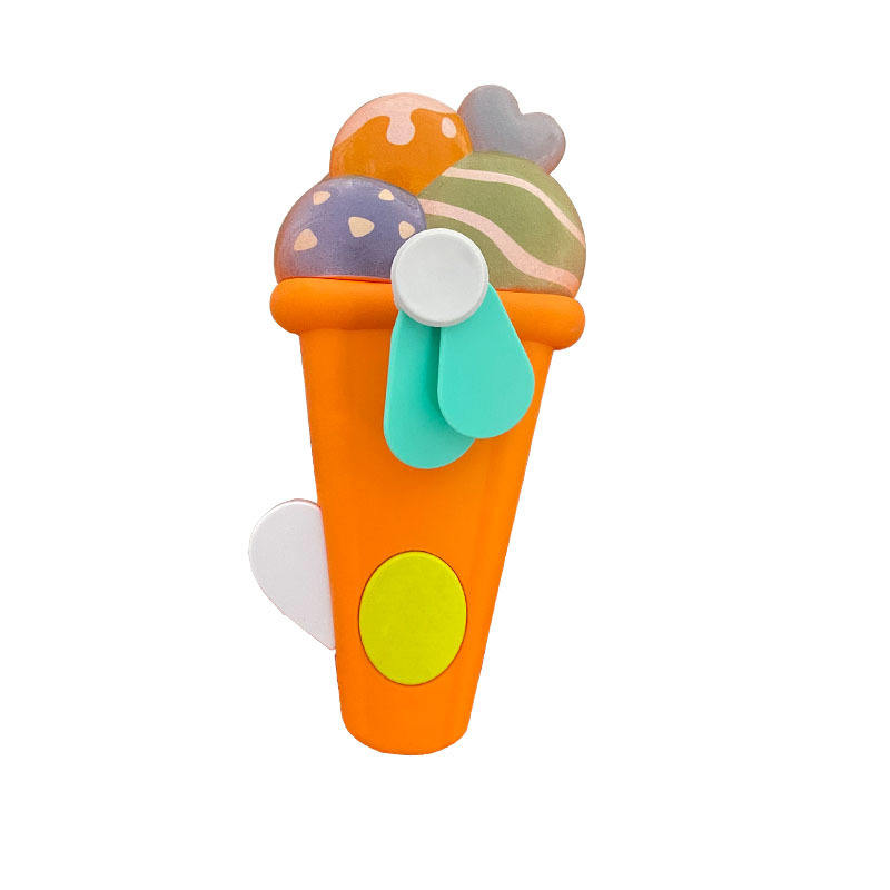 Hand Pressure Mini Fan for Kids, Cute Ice Cream Shape