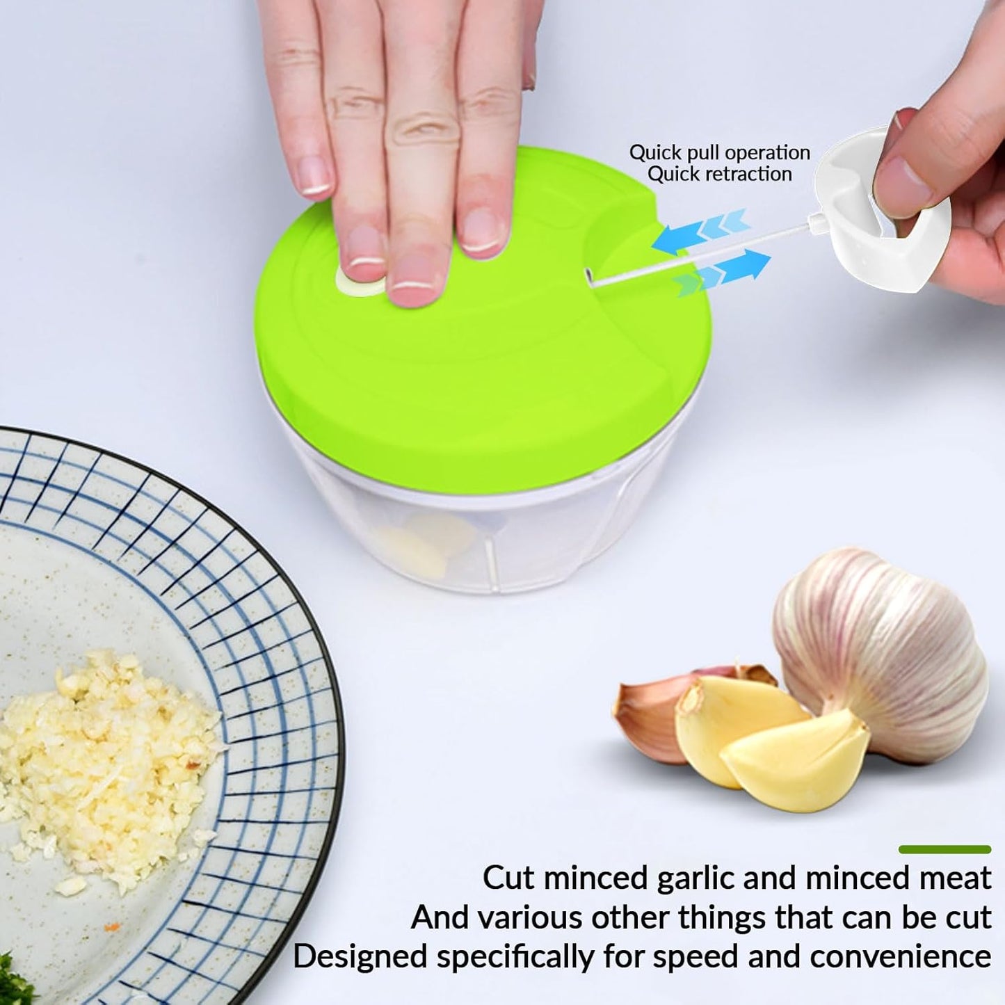 Manual Hand Pull Vegetable Chopper and Food Processor