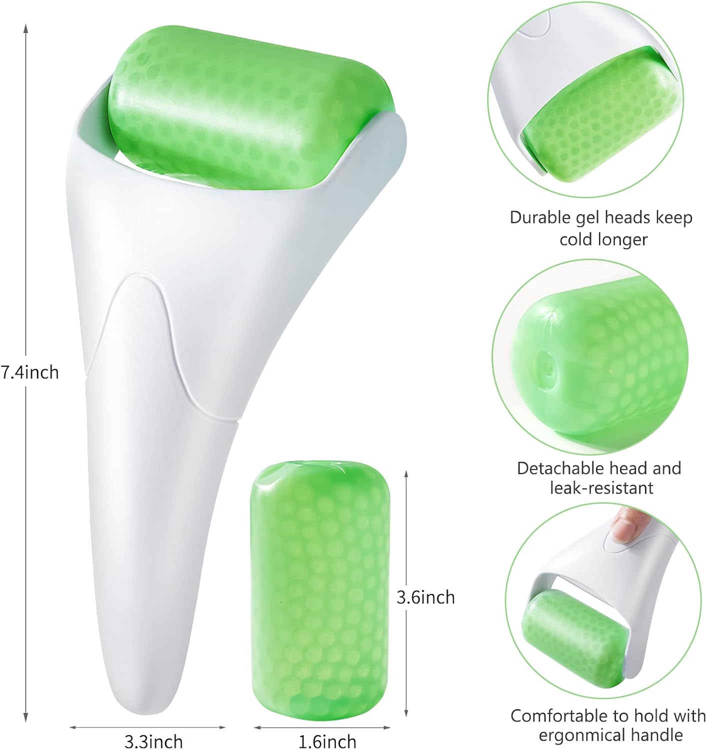 Reusable Ice Roller for Face and Eyes, Cooling Facial Massage Tool for Skincare