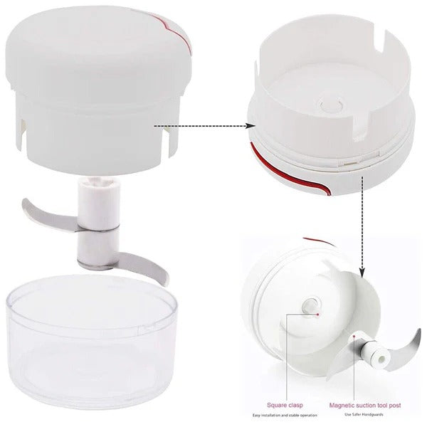 Mini Manual Garlic Chopper with Pull String
