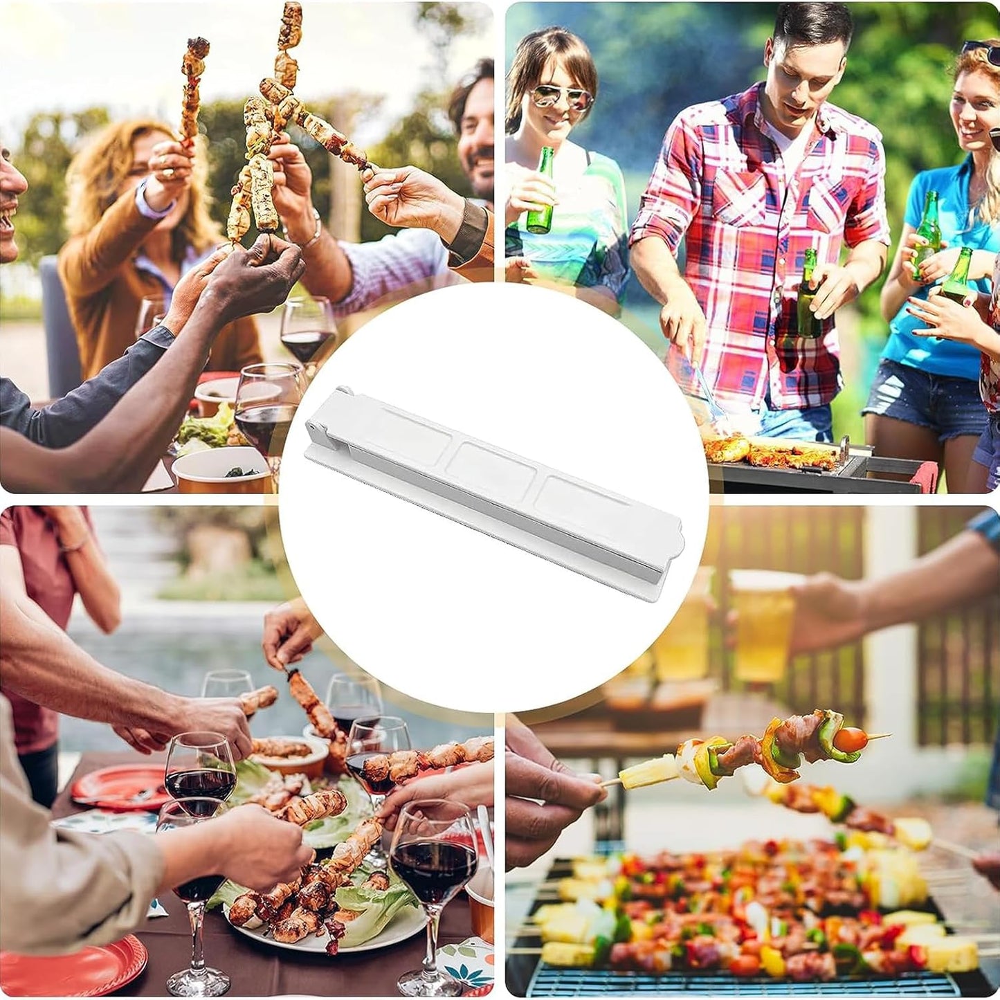 Manual Kebab Maker Skewer Press Mold for Long Skewers