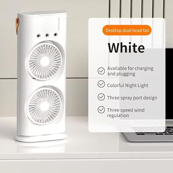 Portable Air Cooler Mini Fan with 3 Mist Spray Modes