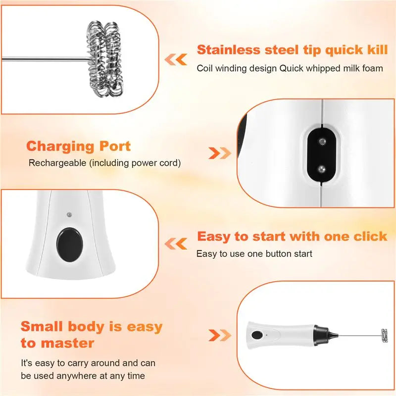 Handheld Electric Milk Frother and Coffee Mixer