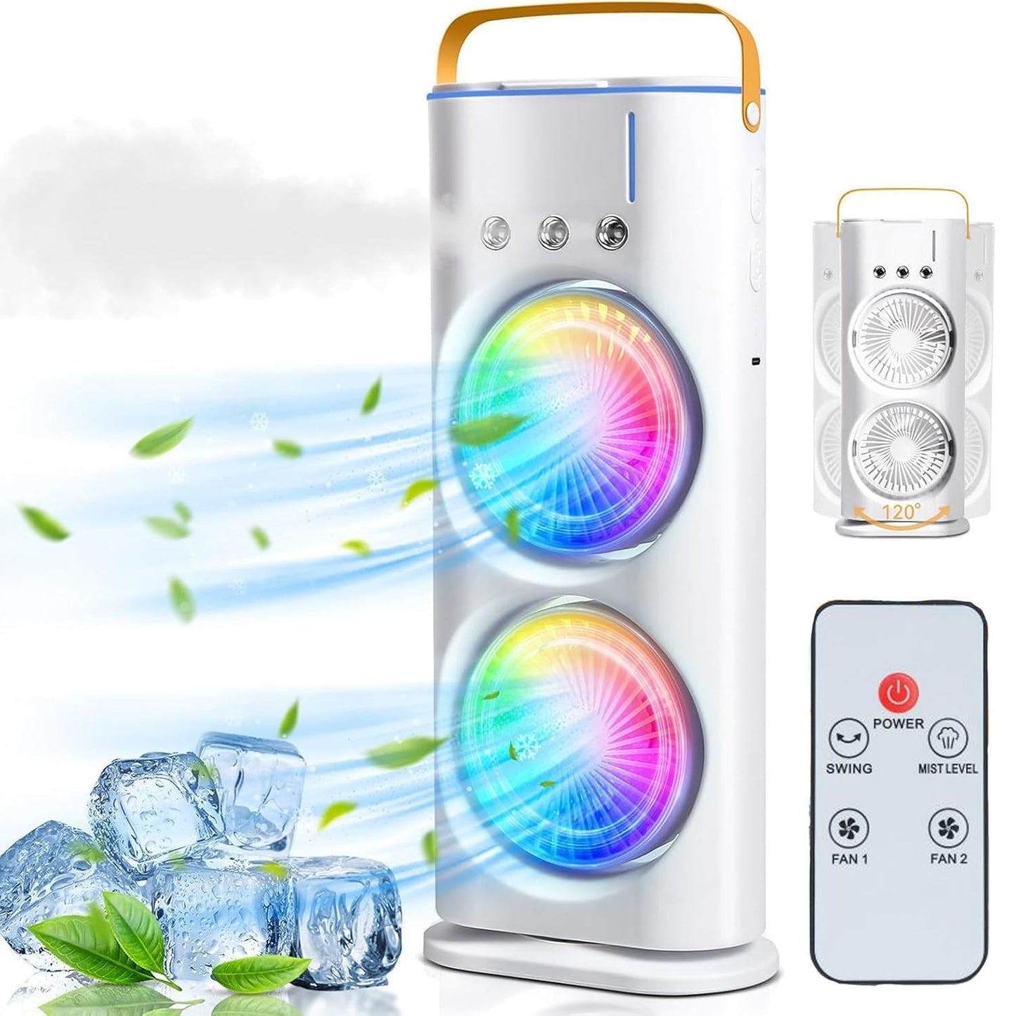 Portable Air Cooler Mini Fan with 3 Mist Spray Modes