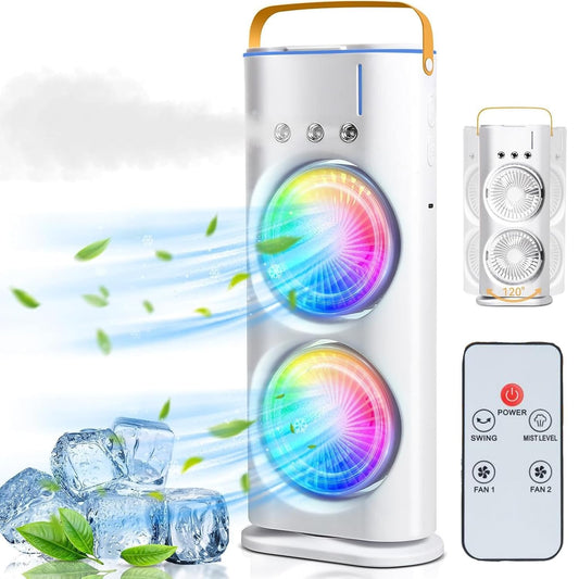 Portable Air Cooler Mini Fan with 3 Mist Spray Modes