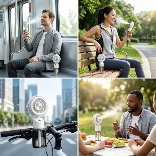 Portable Misting Handheld Fan with Water Spray