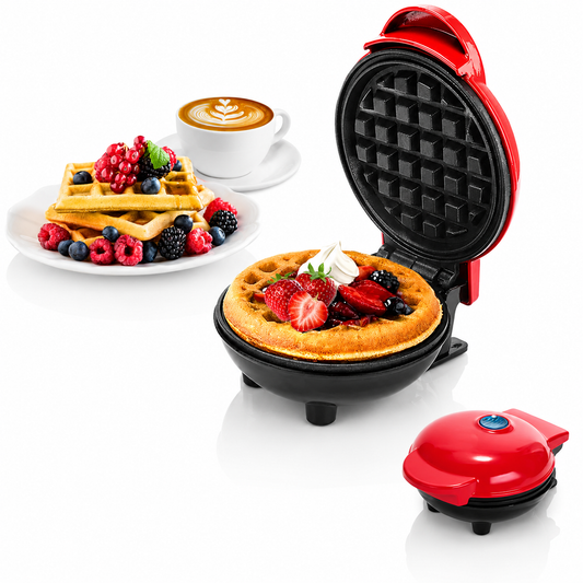 Mini Waffle Maker with Non-Stick Cooking Plates