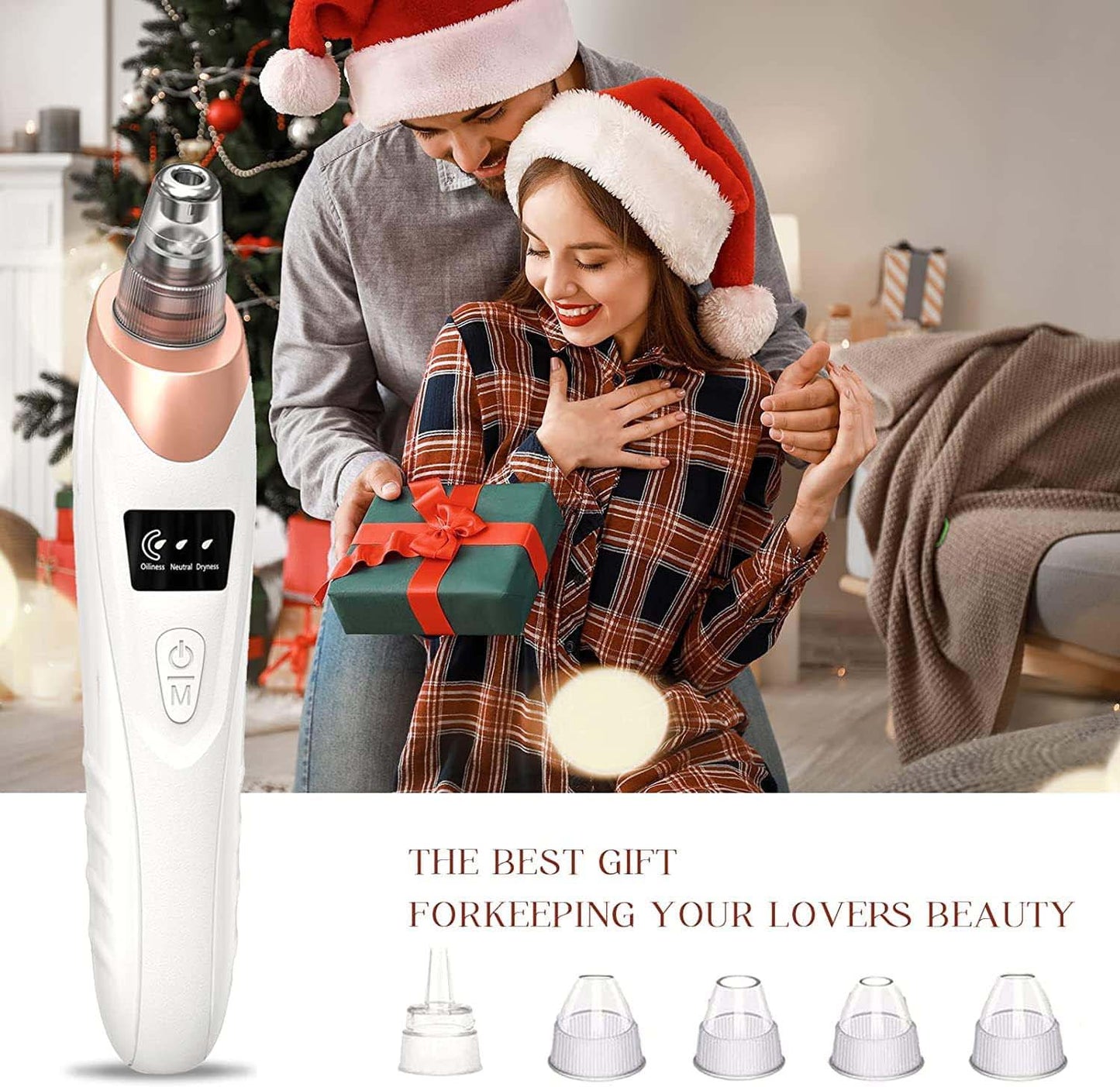 Rechargeable Electric Facial Cleansing Brush with 4 Interchangeable Brush Heads