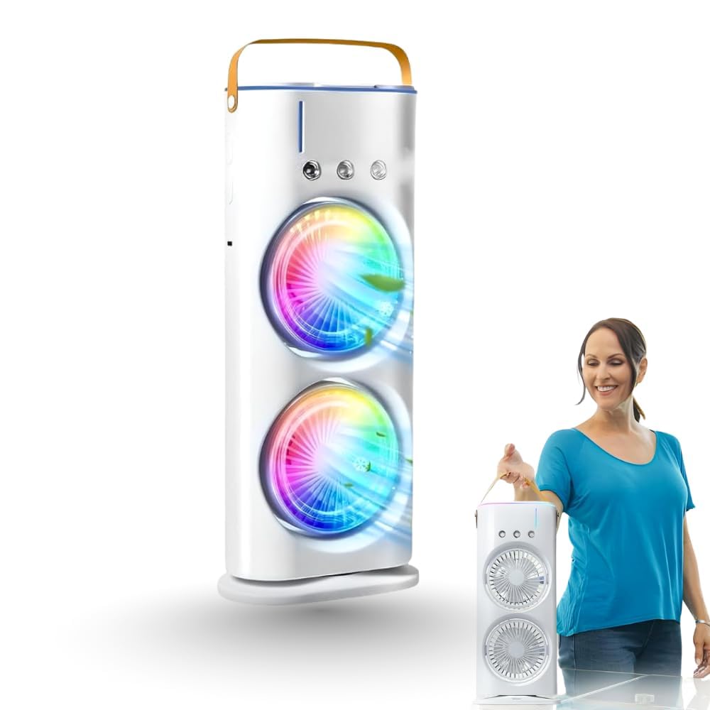 Portable Air Cooler Mini Fan with 3 Mist Spray Modes