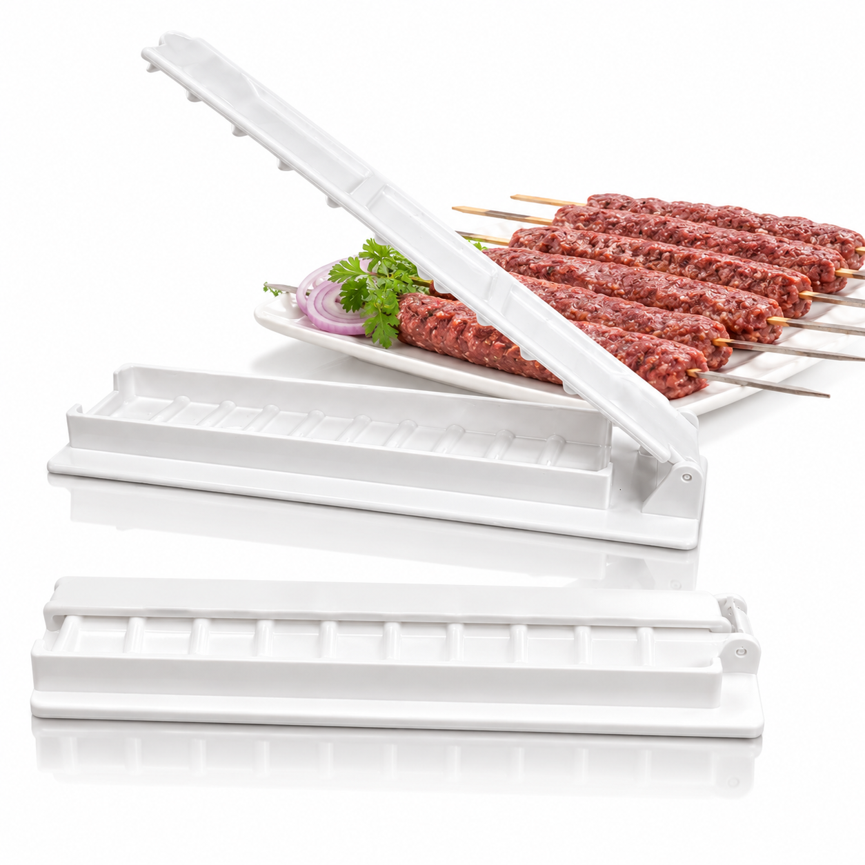 Manual Kebab Maker Skewer Press Mold for Long Skewers