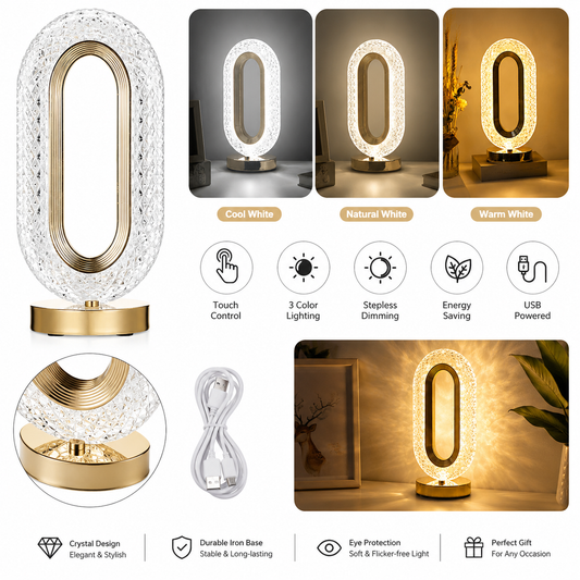 Modern Iron Crystal Table Lamp