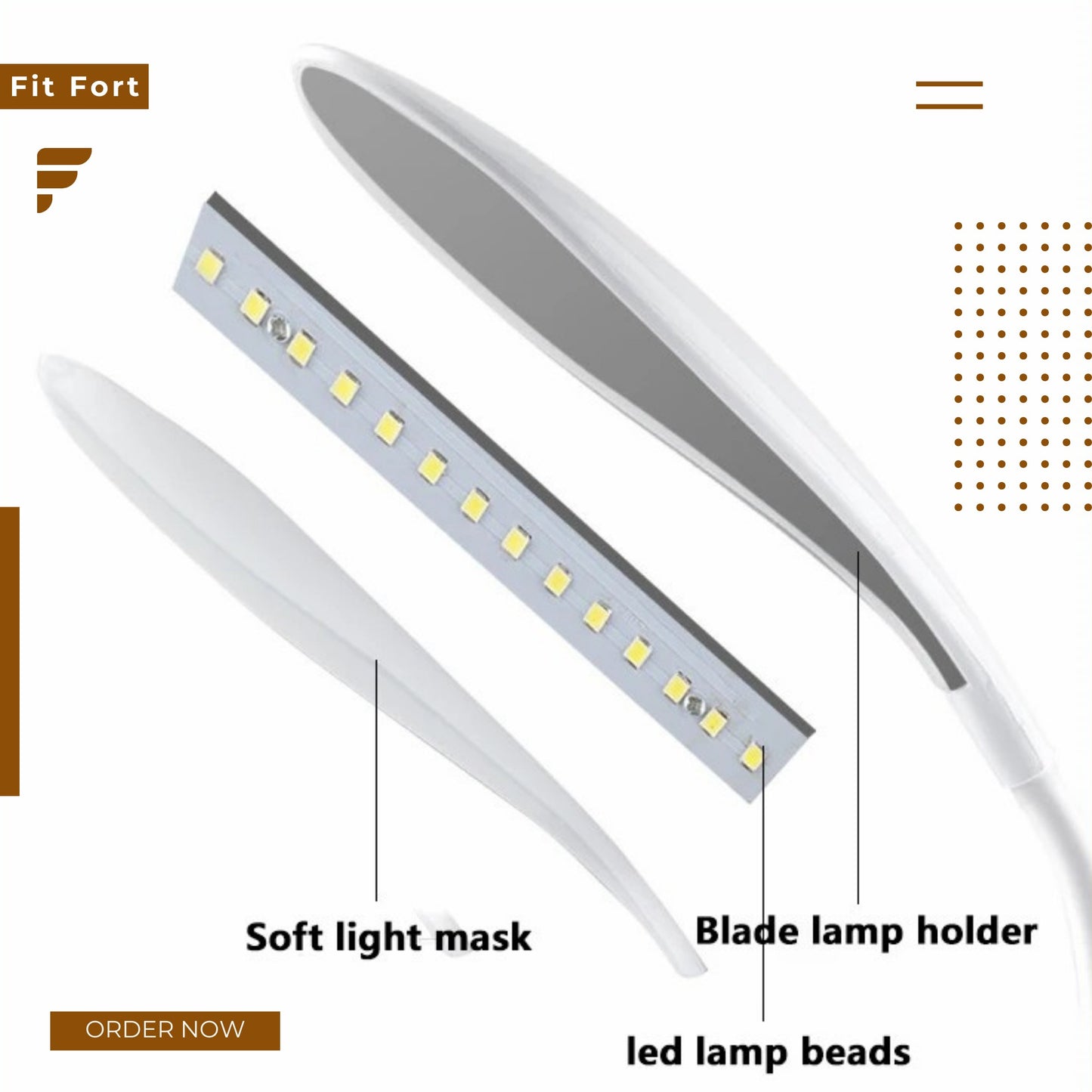 Portable 360° Adjustable LED Desk Lamp with 3 Brightness Levels