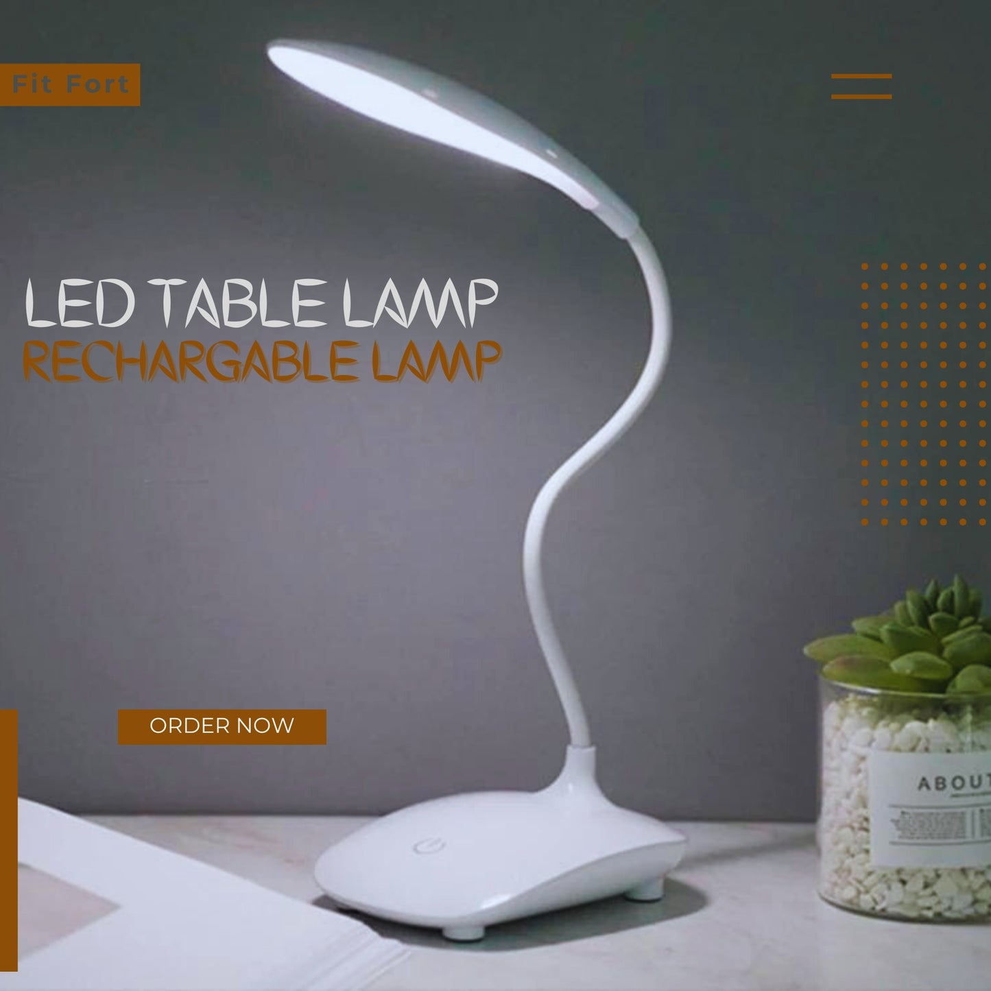 Portable 360° Adjustable LED Desk Lamp with 3 Brightness Levels