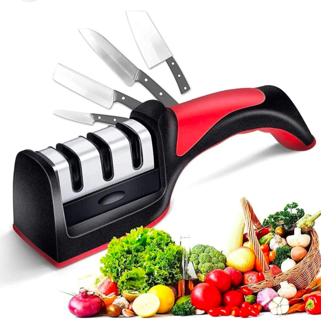 Professional Knife and Scissors Sharpener with Non-Slip Base