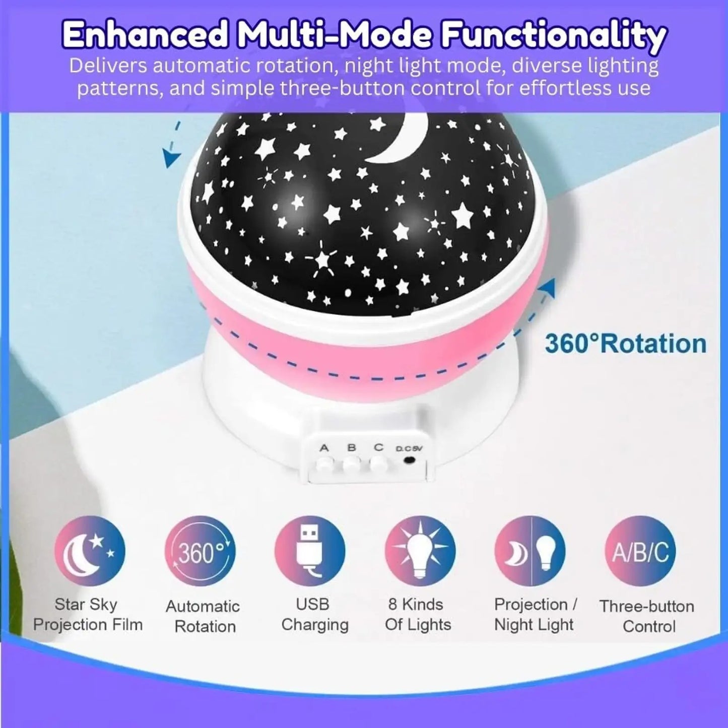 LED Galaxy Moon Lamp Starry Sky Rotating Projection